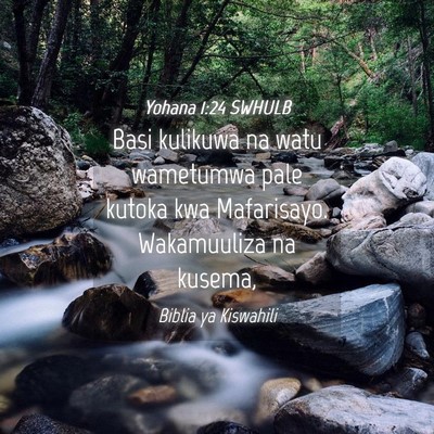 Picture 04 - Yohana 1:24 SWHULB - Basi kulikuwa na watu wametumwa pale kutoka kwa - Bible Verse Picture