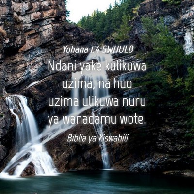 Picture 04 - Yohana 1:4 SWHULB - Ndani yake kulikuwa uzima, na huo uzima ulikuwa - Bible Verse Picture