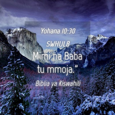 Picture 04 - Yohana 10:30 SWHULB - Mimi na Baba tu - Bible Verse Picture