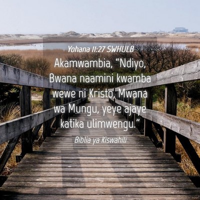 Picture 04 - Yohana 11:27 SWHULB - Akamwambia, “Ndiyo, Bwana naamini kwamba wewe - Bible Verse Picture