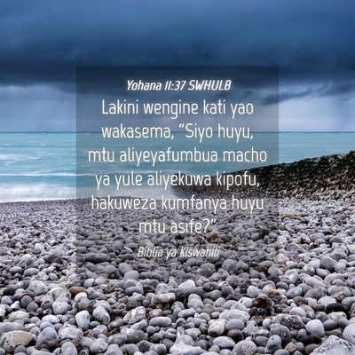 Picture 04 - Yohana 11:37 SWHULB - Lakini wengine kati yao wakasema, “Siyo huyu, - Bible Verse Picture