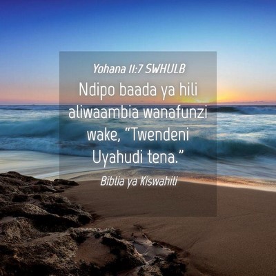 Picture 04 - Yohana 11:7 SWHULB - Ndipo baada ya hili aliwaambia wanafunzi wake, - Bible Verse Picture