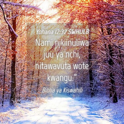 Picture 04 - Yohana 12:32 SWHULB - Nami nikiinuliwa juu ya nchi, nitawavuta wote - Bible Verse Picture