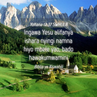 Picture 04 - Yohana 12:37 SWHULB - Ingawa Yesu alifanya ishara nyingi namna hiyo - Bible Verse Picture