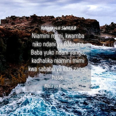 Picture 04 - Yohana 14:11 SWHULB - Niamini mimi, kwamba niko ndani ya Baba, na Baba - Bible Verse Picture