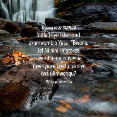 Picture 04 - Yohana 14:22 SWHULB - Yuda (siyo Iskariote) akamwambia Yesu, “Bwana, - Bible Verse Picture