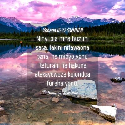 Picture 04 - Yohana 16:22 SWHULB - Ninyi pia mna huzuni sasa, lakini nitawaona tena; - Bible Verse Picture