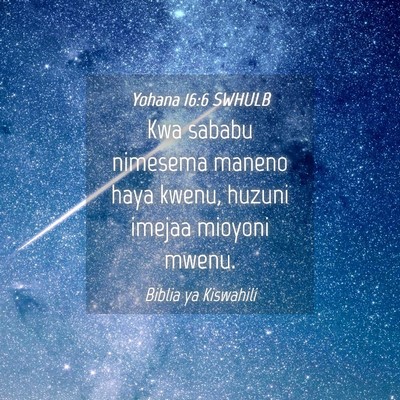 Picture 04 - Yohana 16:6 SWHULB - Kwa sababu nimesema maneno haya kwenu, huzuni - Bible Verse Picture