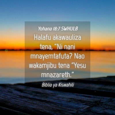 Picture 04 - Yohana 18:7 SWHULB - Halafu akawauliza tena, “Ni nani mnayemtafuta? - Bible Verse Picture
