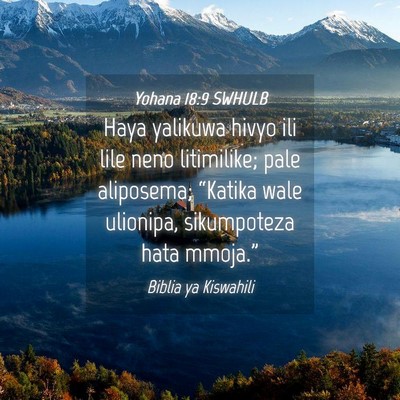 Picture 04 - Yohana 18:9 SWHULB - Haya yalikuwa hivyo ili lile neno litimilike; - Bible Verse Picture