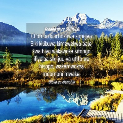Picture 04 - Yohana 19:29 SWHULB - Chombo kilichokuwa kimejaa Siki kilikuwa - Bible Verse Picture