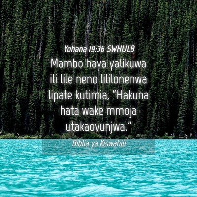 Picture 04 - Yohana 19:36 SWHULB - Mambo haya yalikuwa ili lile neno lililonenwa - Bible Verse Picture