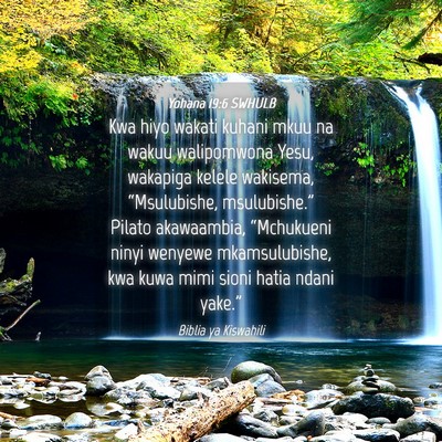 Picture 04 - Yohana 19:6 SWHULB - Kwa hiyo wakati kuhani mkuu na wakuu walipomwona - Bible Verse Picture