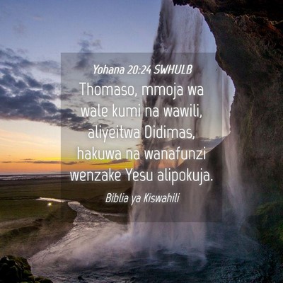 Picture 04 - Yohana 20:24 SWHULB - Thomaso, mmoja wa wale kumi na wawili, aliyeitwa - Bible Verse Picture