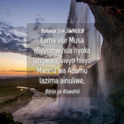 Picture 04 - Yohana 3:14 SWHULB - Kama vile Musa alivyomwinua nyoka jangwani, vivyo - Bible Verse Picture