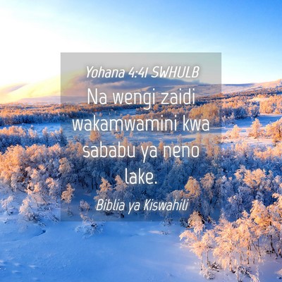 Picture 04 - Yohana 4:41 SWHULB - Na wengi zaidi wakamwamini kwa sababu ya neno - Bible Verse Picture