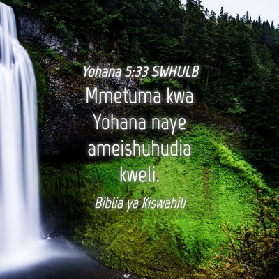 Picture 04 - Yohana 5:33 SWHULB - Mmetuma kwa Yohana naye ameishuhudia - Bible Verse Picture