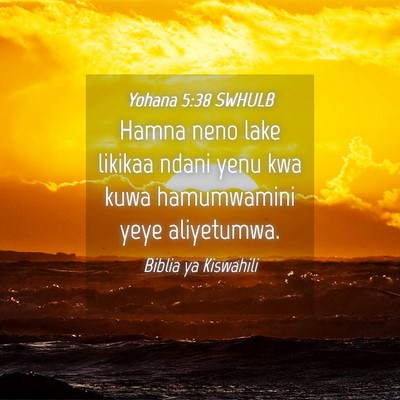 Picture 04 - Yohana 5:38 SWHULB - Hamna neno lake likikaa ndani yenu kwa kuwa - Bible Verse Picture