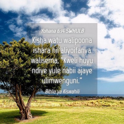 Picture 04 - Yohana 6:14 SWHULB - Kisha watu walipoona ishara hii aliyoifanya - Bible Verse Picture