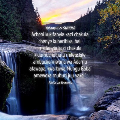 Picture 04 - Yohana 6:27 SWHULB - Acheni kukifanyia kazi chakula chenye kuharibika, - Bible Verse Picture