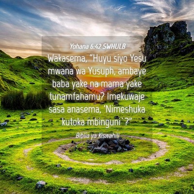 Picture 04 - Yohana 6:42 SWHULB - Wakasema, “Huyu siyo Yesu mwana wa Yusuph, - Bible Verse Picture