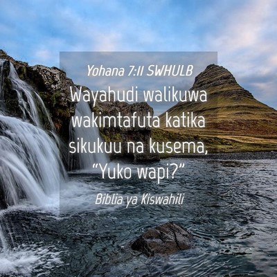 Picture 04 - Yohana 7:11 SWHULB - Wayahudi walikuwa wakimtafuta katika sikukuu na - Bible Verse Picture