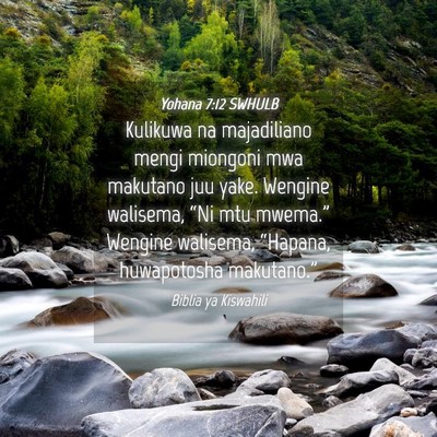 Picture 04 - Yohana 7:12 SWHULB - Kulikuwa na majadiliano mengi miongoni mwa - Bible Verse Picture