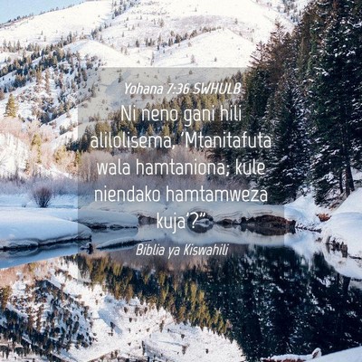 Picture 04 - Yohana 7:36 SWHULB - Ni neno gani hili alilolisema, 'Mtanitafuta wala - Bible Verse Picture