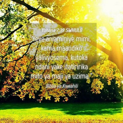 Picture 04 - Yohana 7:38 SWHULB - Yeye aniaminiye mimi, kama maandiko yalivyosema, - Bible Verse Picture