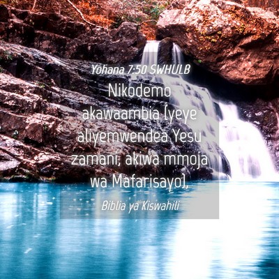 Picture 04 - Yohana 7:50 SWHULB - Nikodemo akawaambia (yeye aliyemwendea Yesu - Bible Verse Picture