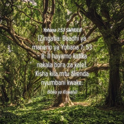 Picture 04 - Yohana 7:53 SWHULB - (Zingatia: Baadhi ya maneno ya Yohana 7: 53 - 8: - Bible Verse Picture