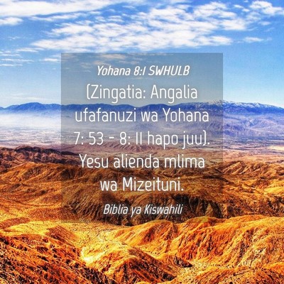 Picture 04 - Yohana 8:1 SWHULB - (Zingatia: Angalia ufafanuzi wa Yohana 7: 53 - 8: - Bible Verse Picture