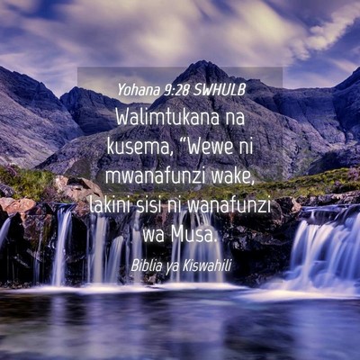 Picture 04 - Yohana 9:28 SWHULB - Walimtukana na kusema, “Wewe ni mwanafunzi - Bible Verse Picture