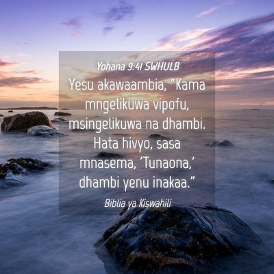 Picture 04 - Yohana 9:41 SWHULB - Yesu akawaambia, “Kama mngelikuwa vipofu, - Bible Verse Picture