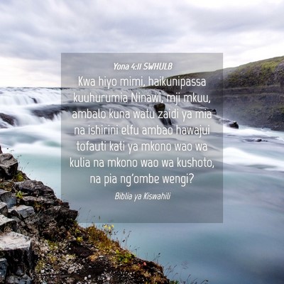 Picture 04 - Yona 4:11 SWHULB - Kwa hiyo mimi, haikunipassa kuuhurumia Ninawi, - Bible Verse Picture
