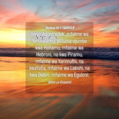 Picture 04 - Yoshua 10:3 SWHULB - Hivyo Adonizedeki, mfalme wa Yerusalemu, alituma - Bible Verse Picture