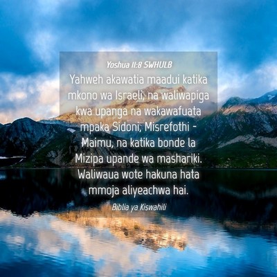 Picture 04 - Yoshua 11:8 SWHULB - Yahweh akawatia maadui katika mkono wa Israeli, - Bible Verse Picture