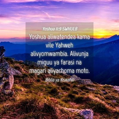 Picture 04 - Yoshua 11:9 SWHULB - Yoshua aliwatendea kama vile Yahweh - Bible Verse Picture