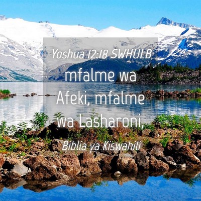 Picture 04 - Yoshua 12:18 SWHULB - mfalme wa Afeki, mfalme wa - Bible Verse Picture