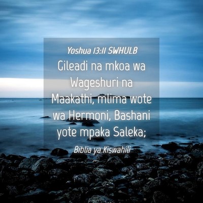 Picture 04 - Yoshua 13:11 SWHULB - Gileadi na mkoa wa Wageshuri na Maakathi, mlima - Bible Verse Picture