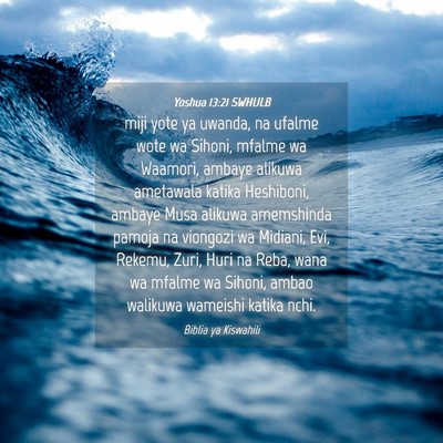 Picture 04 - Yoshua 13:21 SWHULB - miji yote ya uwanda, na ufalme wote wa Sihoni, - Bible Verse Picture