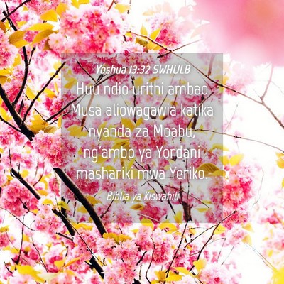 Picture 04 - Yoshua 13:32 SWHULB - Huu ndio urithi ambao Musa aliowagawia katika - Bible Verse Picture