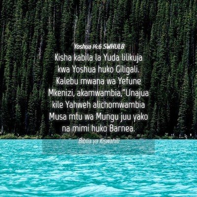 Picture 04 - Yoshua 14:6 SWHULB - Kisha kabila la Yuda lilikuja kwa Yoshua huko - Bible Verse Picture