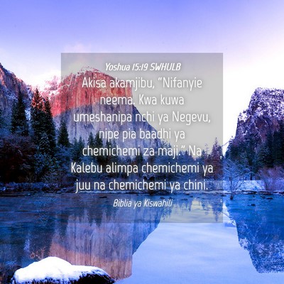 Picture 04 - Yoshua 15:19 SWHULB - Akisa akamjibu, “Nifanyie neema. Kwa kuwa - Bible Verse Picture