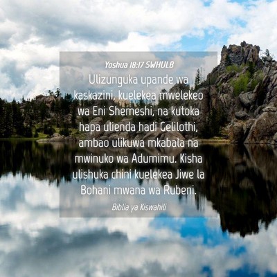 Picture 04 - Yoshua 18:17 SWHULB - Ulizunguka upande wa kaskazini, kuelekea mwelekeo - Bible Verse Picture