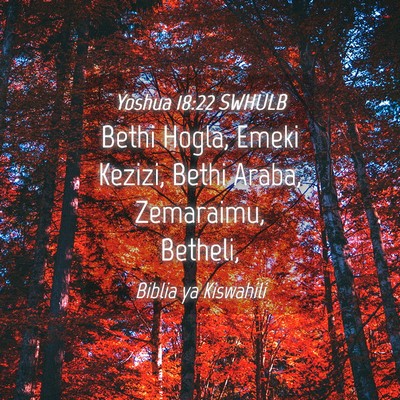 Picture 04 - Yoshua 18:22 SWHULB - Bethi Hogla, Emeki Kezizi, Bethi Araba, - Bible Verse Picture