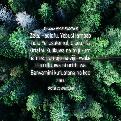Picture 04 - Yoshua 18:28 SWHULB - Zela, Haelefu, Yebusi (ambao ndio Yerusalemu), - Bible Verse Picture