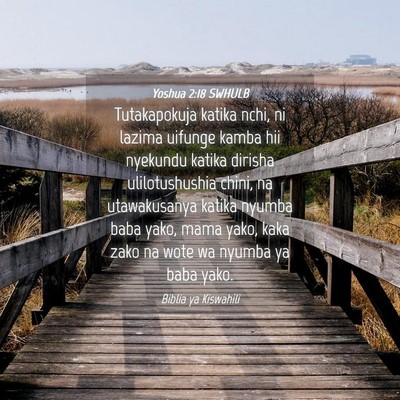 Picture 04 - Yoshua 2:18 SWHULB - Tutakapokuja katika nchi, ni lazima uifunge kamba - Bible Verse Picture