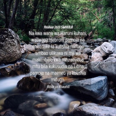 Picture 04 - Yoshua 21:13 SWHULB - Na kwa wana wa Haruni kuhani, waliwapa Hebroni - Bible Verse Picture