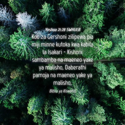 Picture 04 - Yoshua 21:28 SWHULB - Koo za Gershoni zilipewa pia miji minne kutoka - Bible Verse Picture